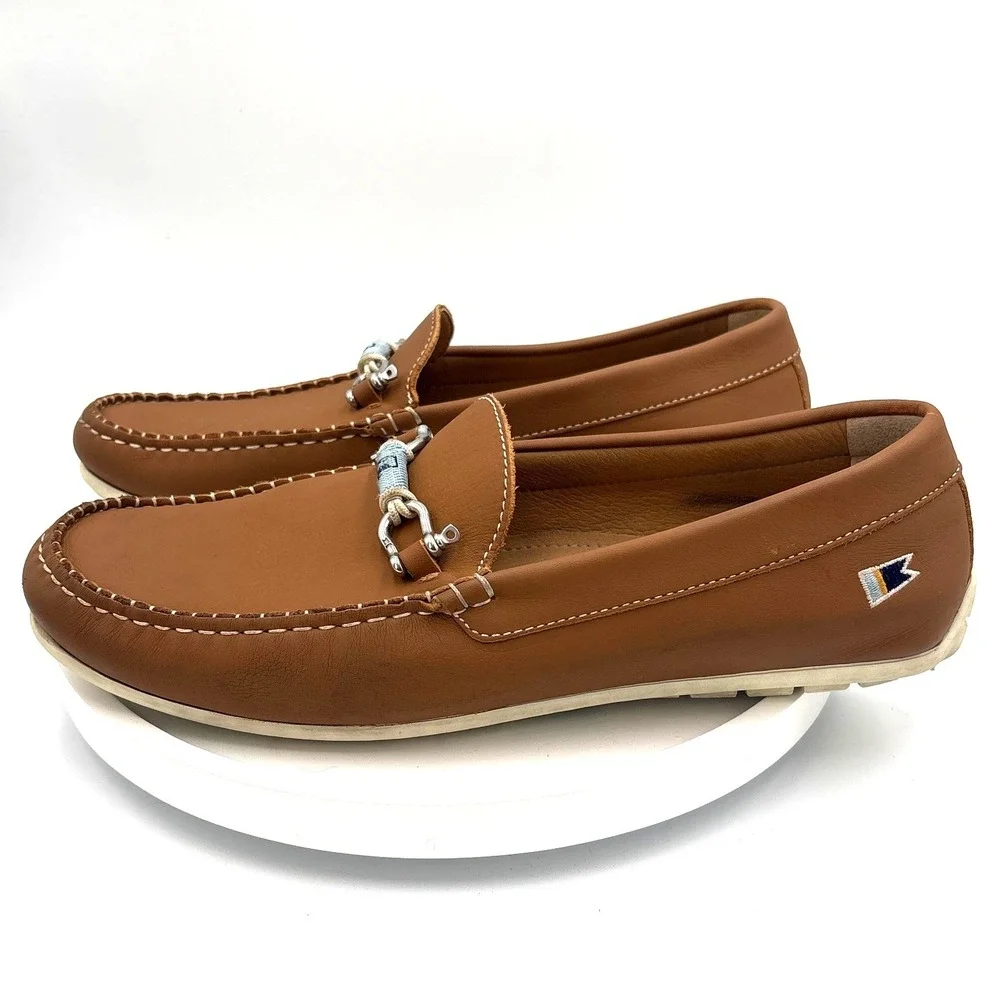 Riomar Admiral Tan Leather Driving Loafers Mens 11.5 EU 45 Made in Portugal